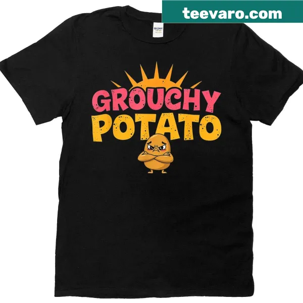 Funny vintage design of a grouchy potato and sweet potato