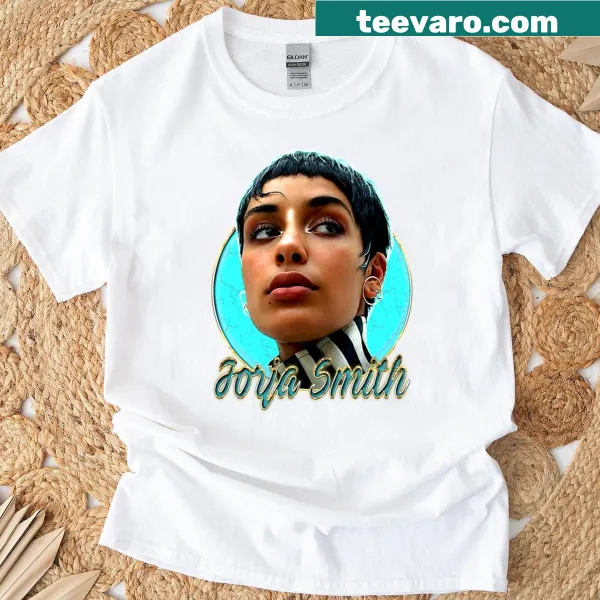Illustrative retro-style oversized Jorja Smith t-shirt with creative elements