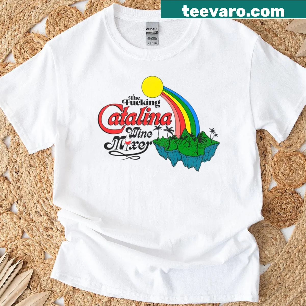 Vintage-style Catalina Wine Mixer design on a t-shirt — on a men's t-shirt