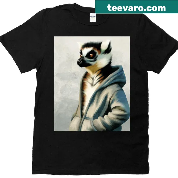 Playful ring-tailed lemur graphic t-shirt