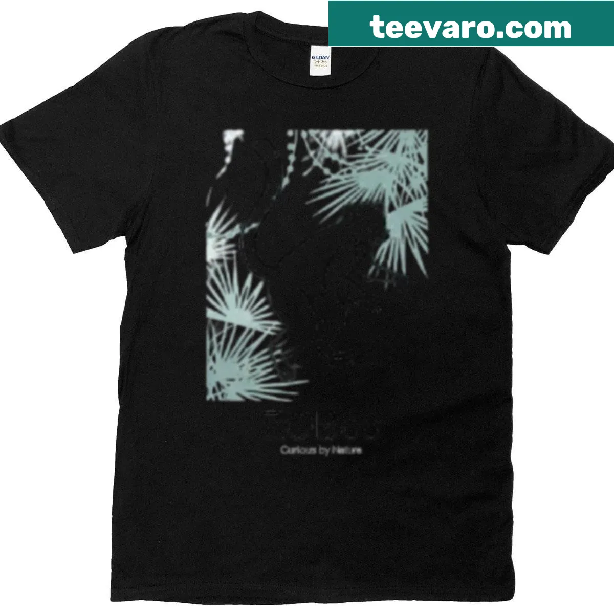 Minimalist line art T-shirt featuring a sifaka design — on a men's t-shirt