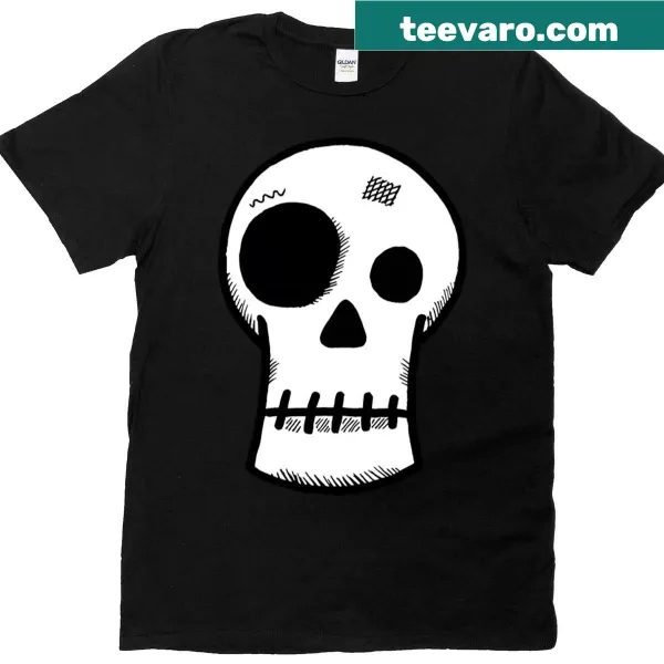 Illustration of a skull featured on the T-shirt.