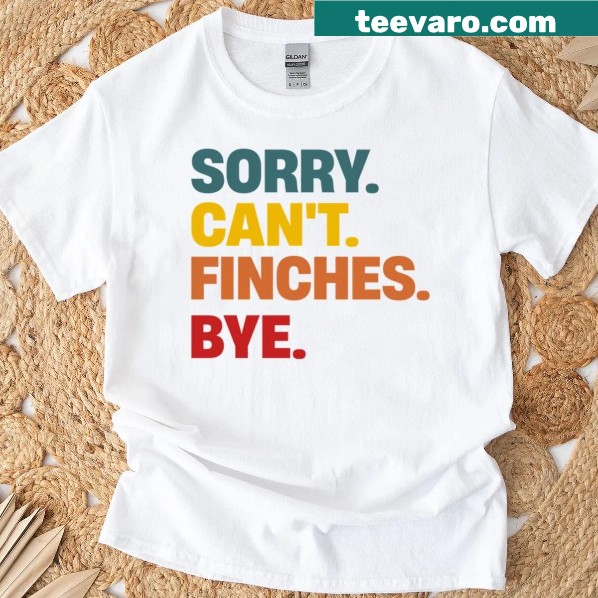 Funny finch lover shirt with humorous saying design — on a men's t-shirt