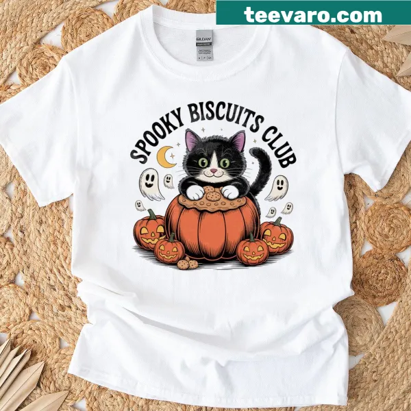 Cute Halloween shirt featuring cartoon sugar cookies design