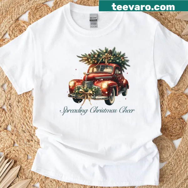 Vintage truck carrying a holiday tree T-shirt
