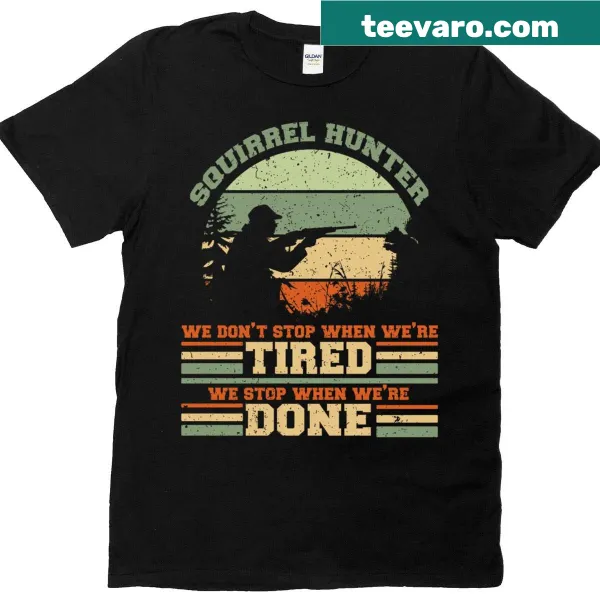Playful t-shirt for squirrel hunters with bold typography