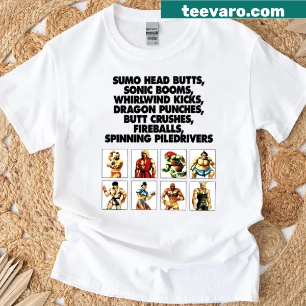 Shirt featuring characters from Street Fighter II lineup