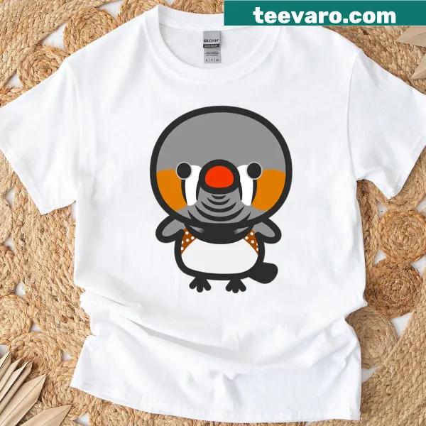 Illustrated oversized T-shirt with a Sunda Zebra Finch