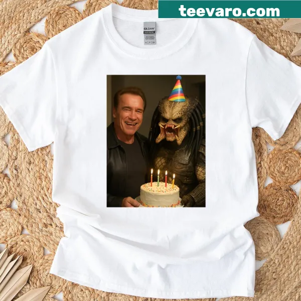 Funny T-shirt featuring party hat-wearing sci-fi creatures