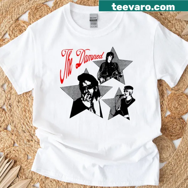 Punk graphic T-shirt inspired by The Damned's chaotic artwork