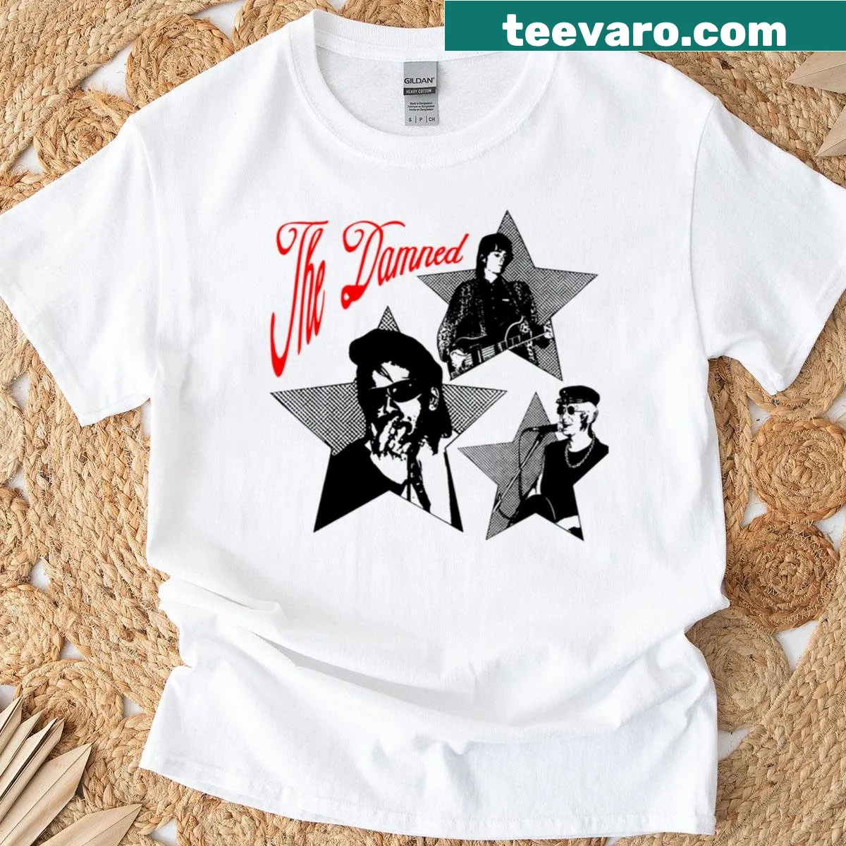 Punk graphic T-shirt inspired by The Damned's chaotic artwork — on a men's t-shirt