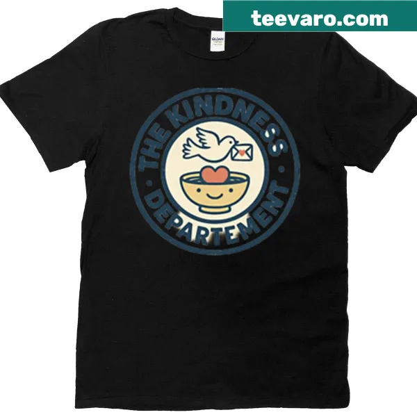 T-shirt featuring a badge design of the Kindness Department