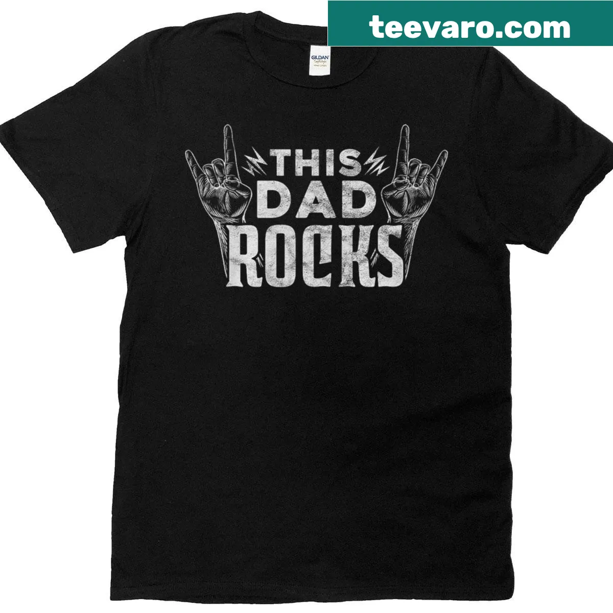 Rock N Roll T-shirt for dads with bold typography — on a men's t-shirt