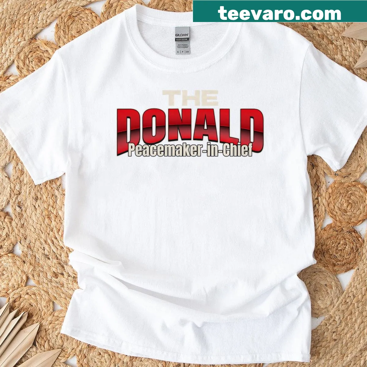 Trump peace graphic shirt with slogan — on a men's t-shirt