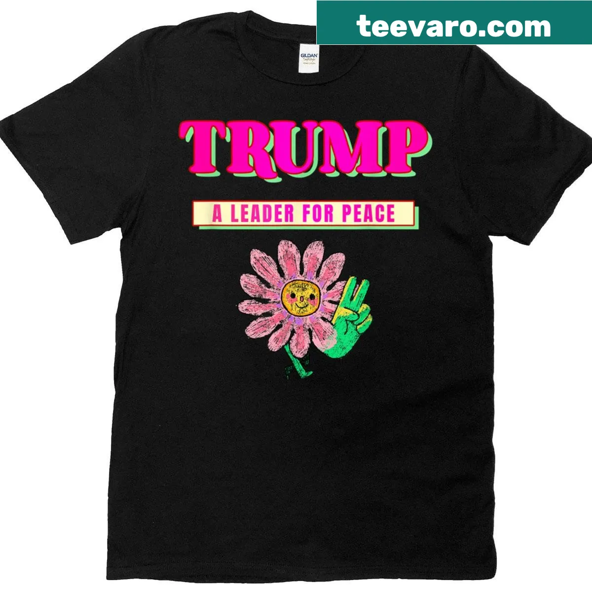 Shirt highlighting President Trump as a leader for peace — on a men's t-shirt