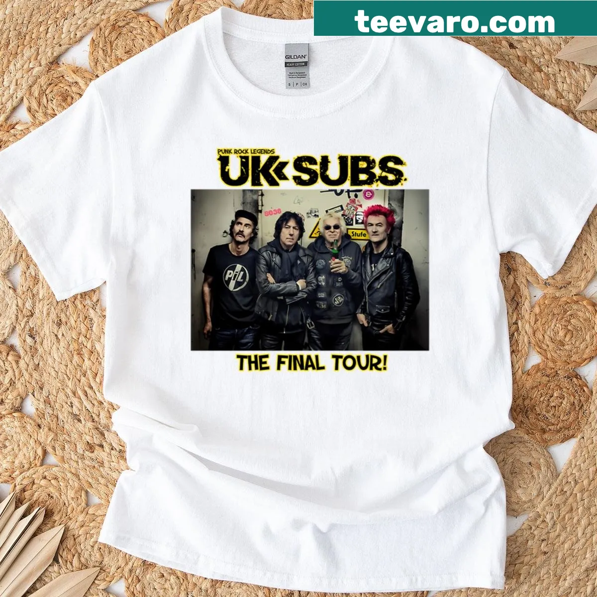 Band shirt featuring the name 'Uk Subss.' — on a men's t-shirt