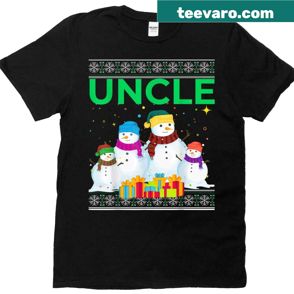 Funny Christmas T-shirt featuring a snowman illustration — on a men's t-shirt