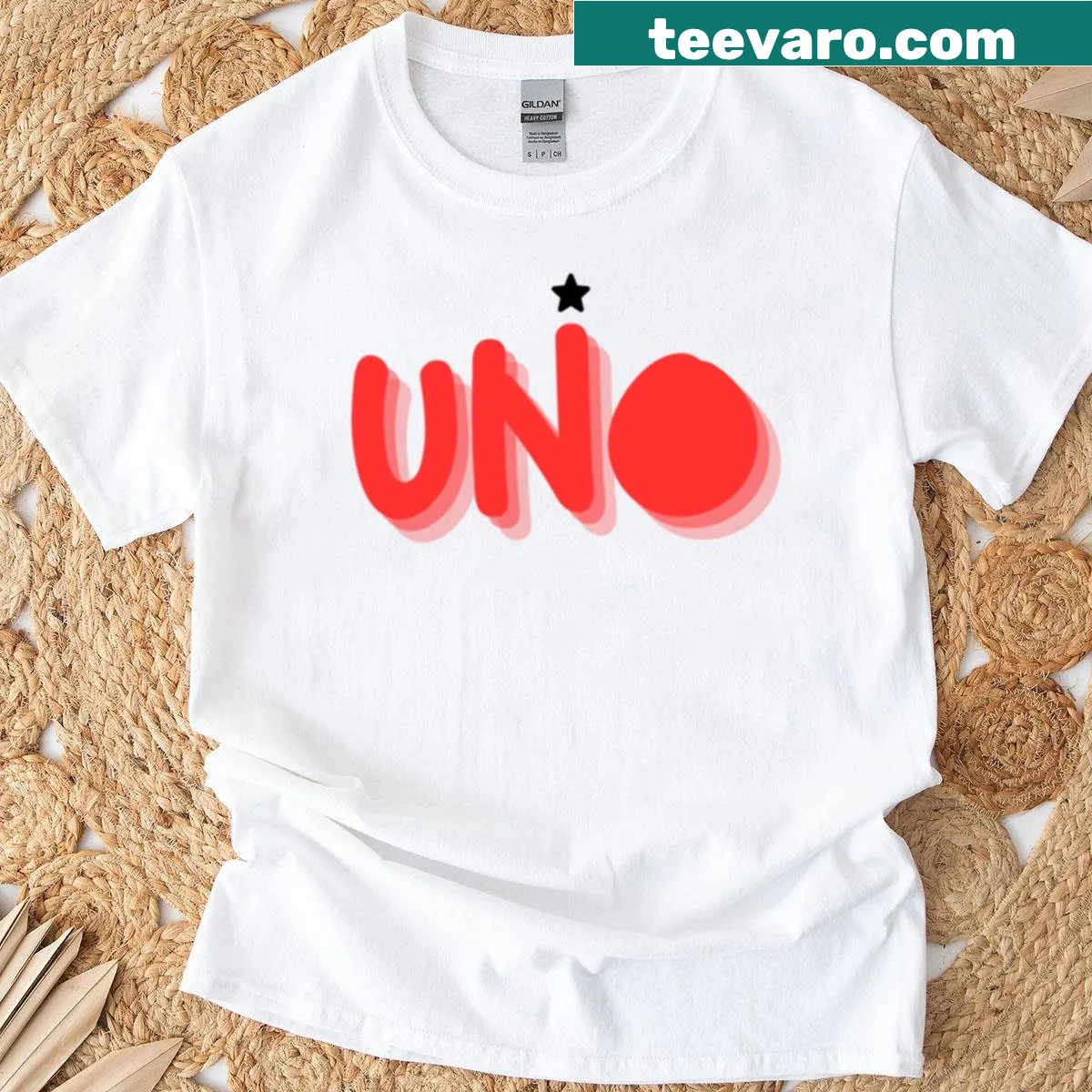 Modern t-shirt featuring University Of Nebraska Omaha design — on a men's t-shirt