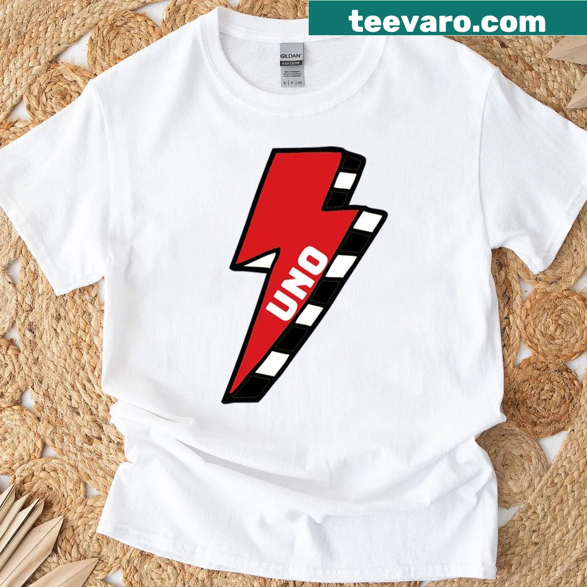 University of Nebraska Omaha lightning bolt graphic on shirt — on a men's t-shirt