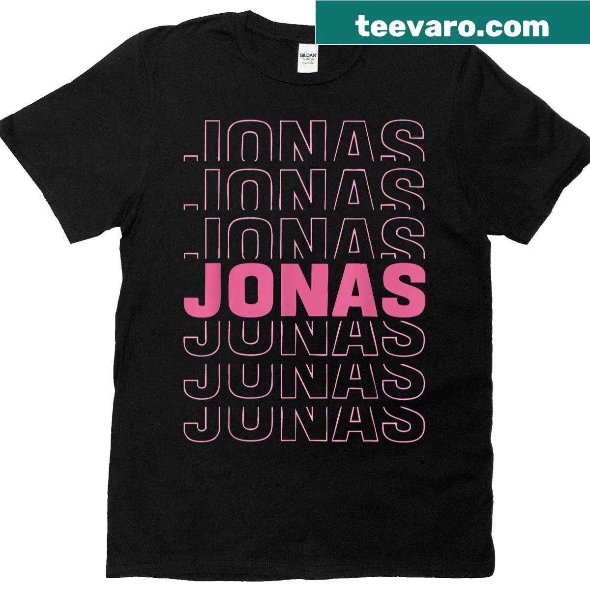 Vintage T-shirt featuring the name 'Jonas' in bold typography — on a men's t-shirt