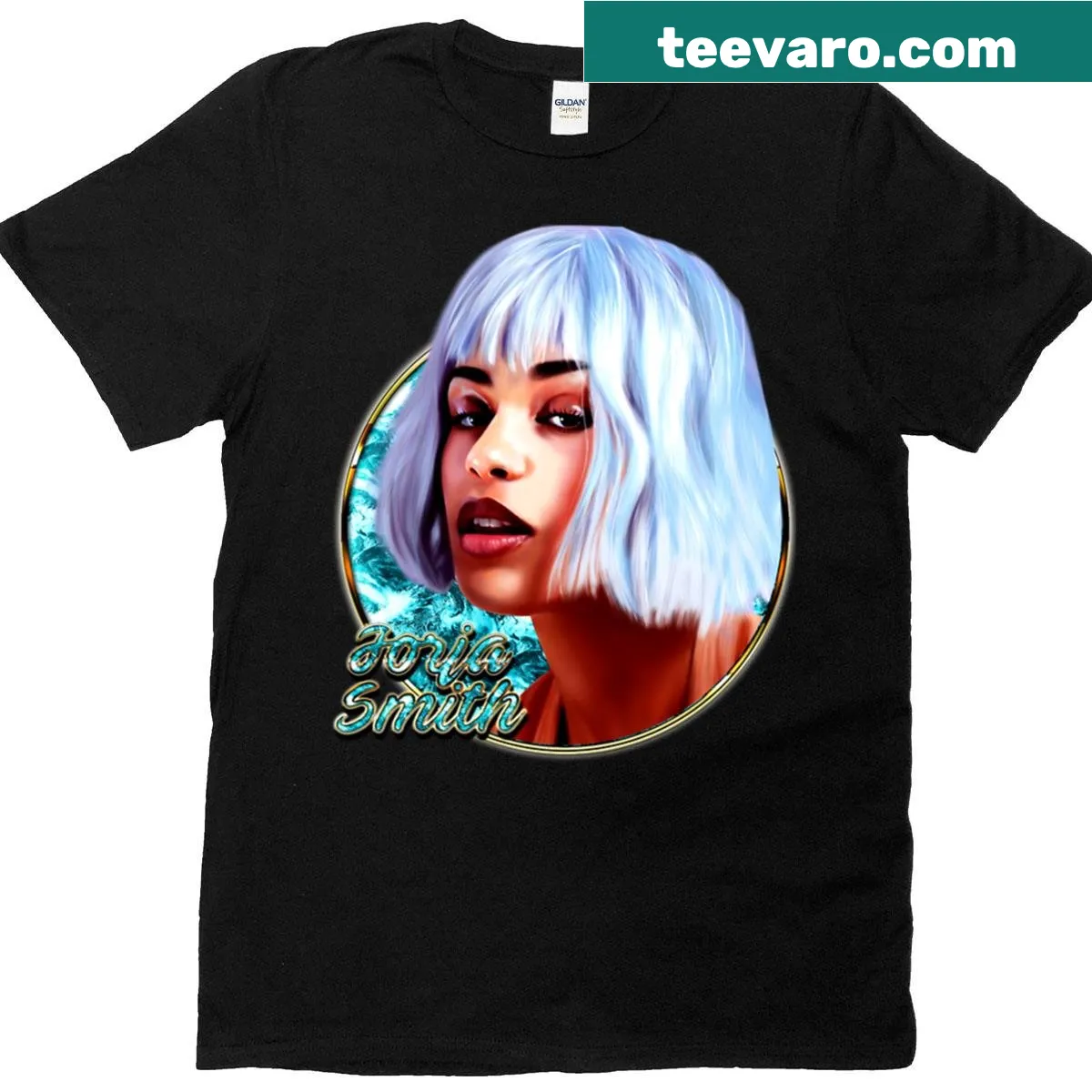 Vintage Jorja Smith t-shirt with a musical theme — on a men's t-shirt