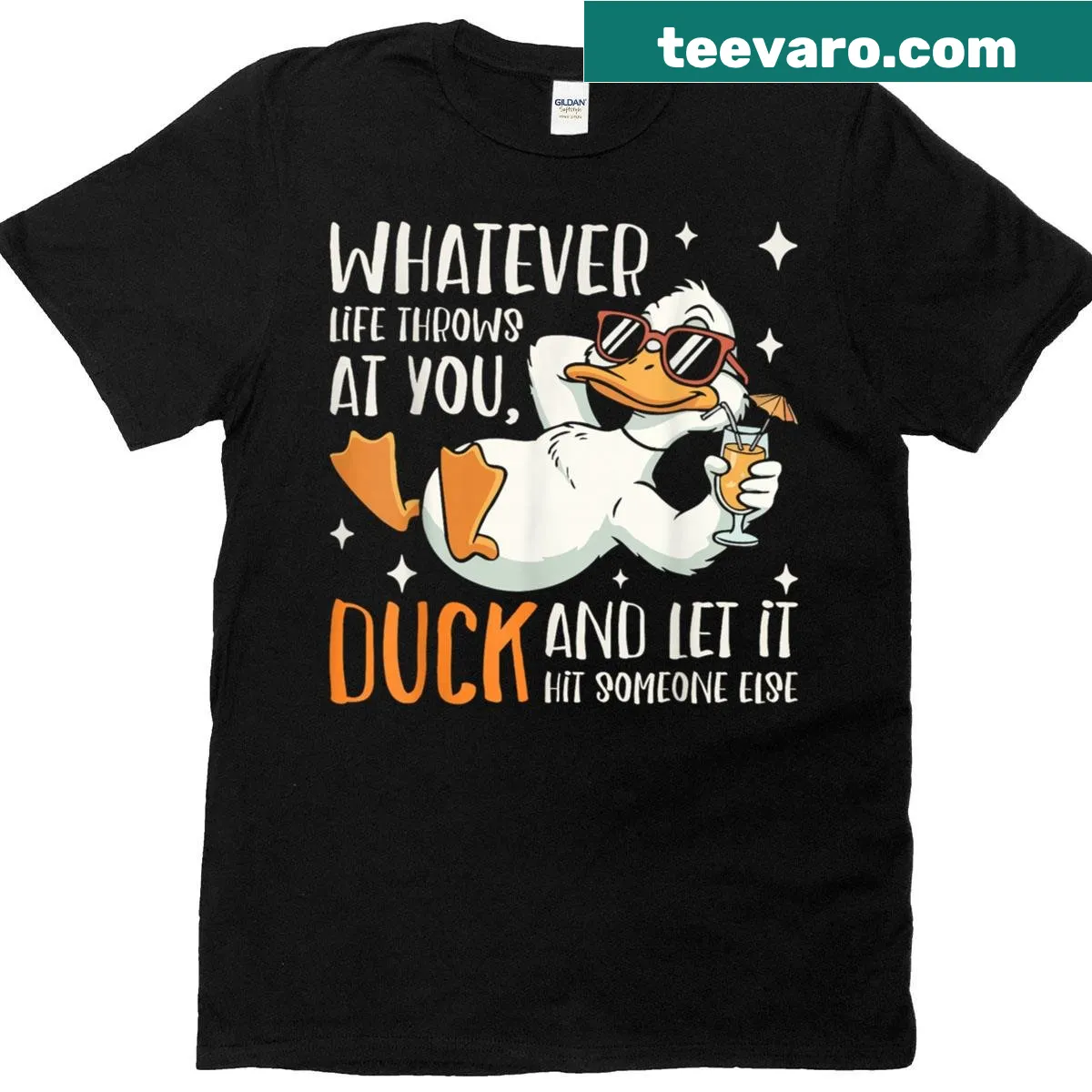 Humorous duck-themed quote on a t-shirt for casual wear — on a men's t-shirt