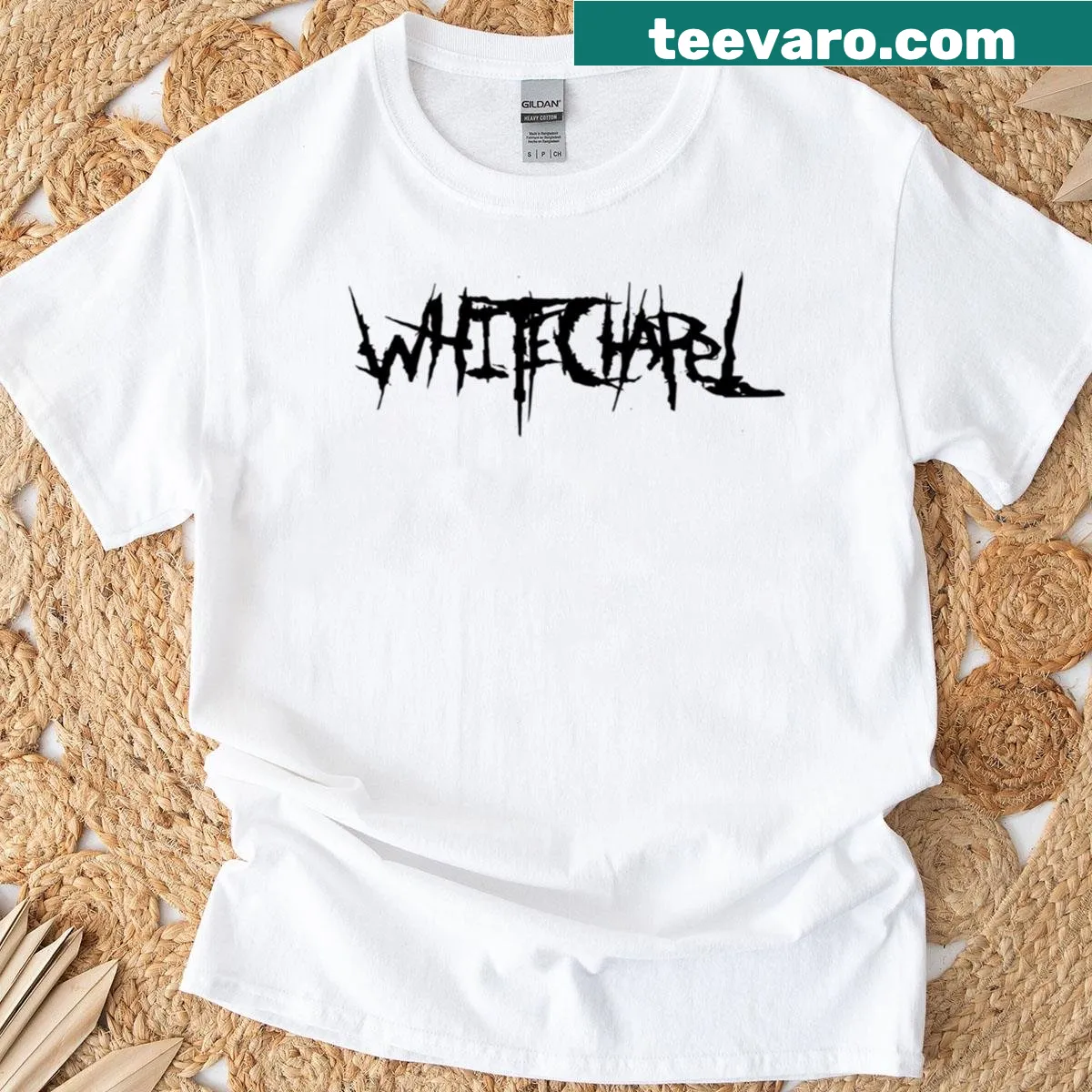 Whitechapel graphic band logo on T-shirt — on a men's t-shirt