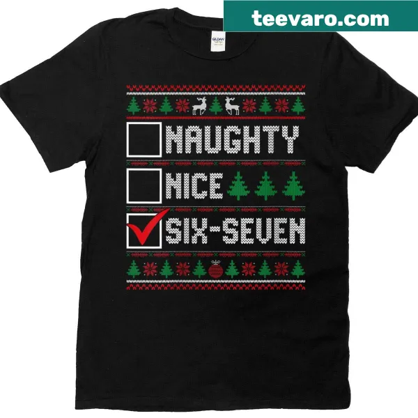 Funny Christmas T-shirt featuring meme-inspired graphics and humorous messaging.