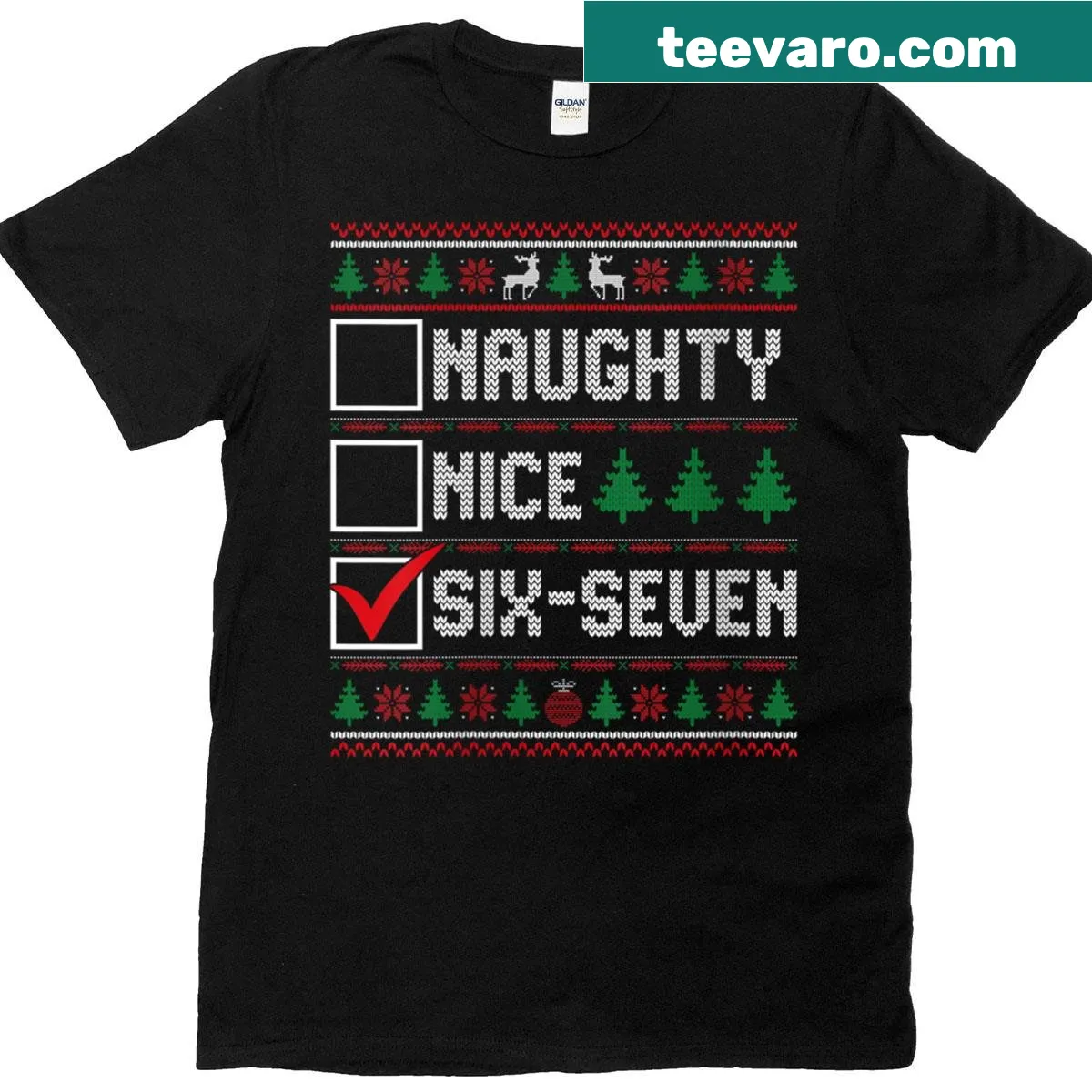 Funny Christmas T-shirt featuring meme-inspired graphics and humorous messaging. — on a men's t-shirt