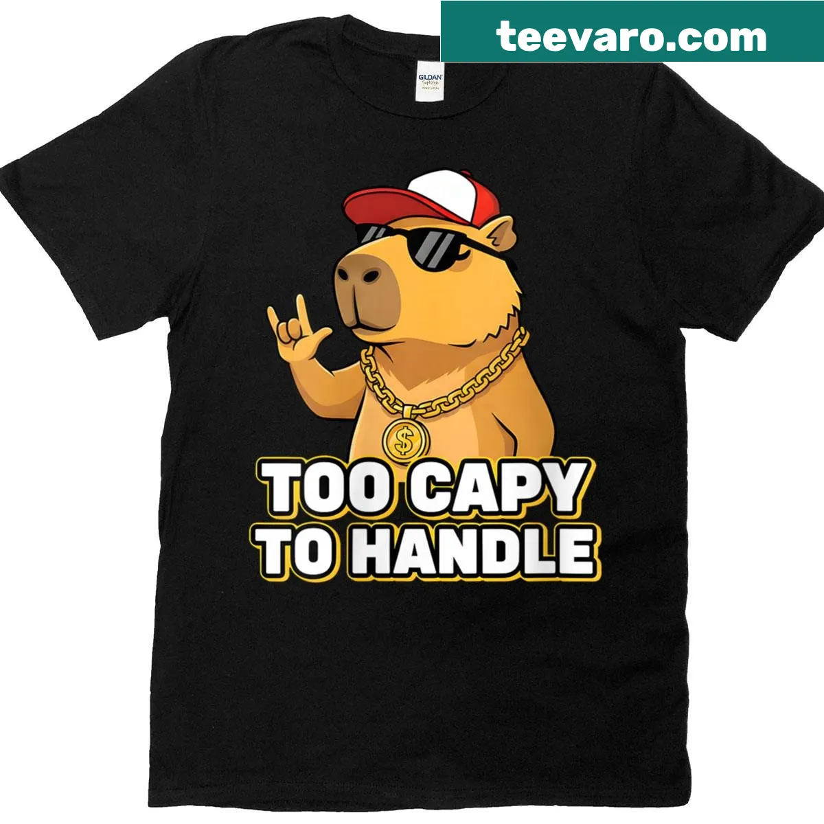 Funny T-shirt for women featuring capybara design — on a men's t-shirt