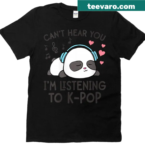 Cute K-pop themed T-shirt with text about listening to music