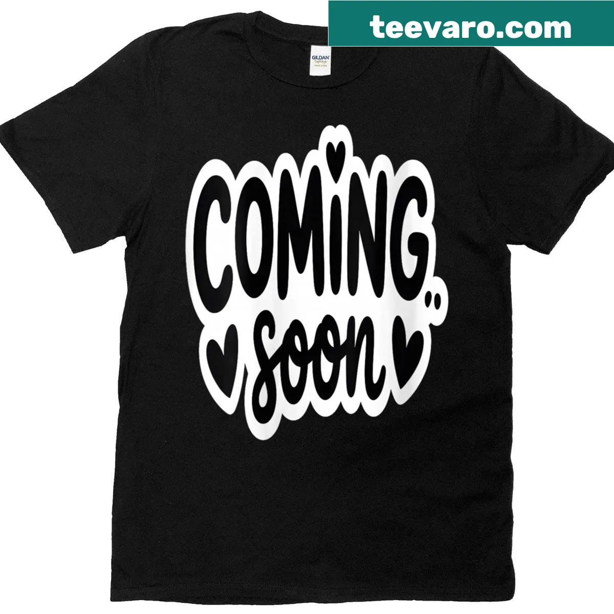 Pregnancy announcement T-shirt with 'Coming Soon' message — on a men's t-shirt
