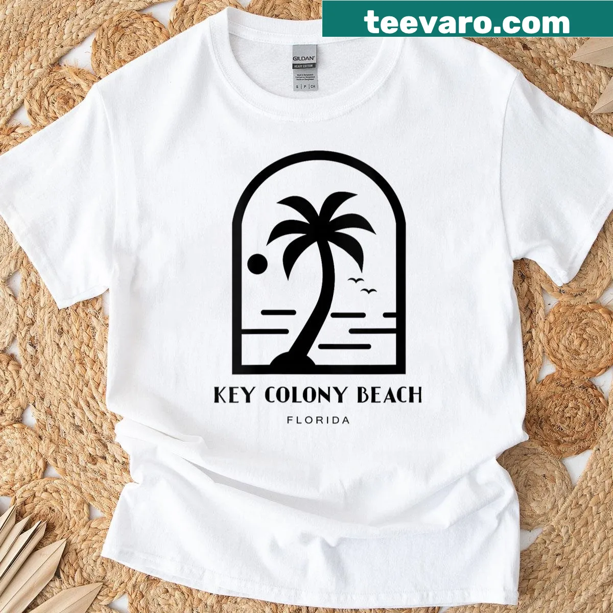 Key Colony Beach graphic T-shirt with coastal vibes — on a men's t-shirt