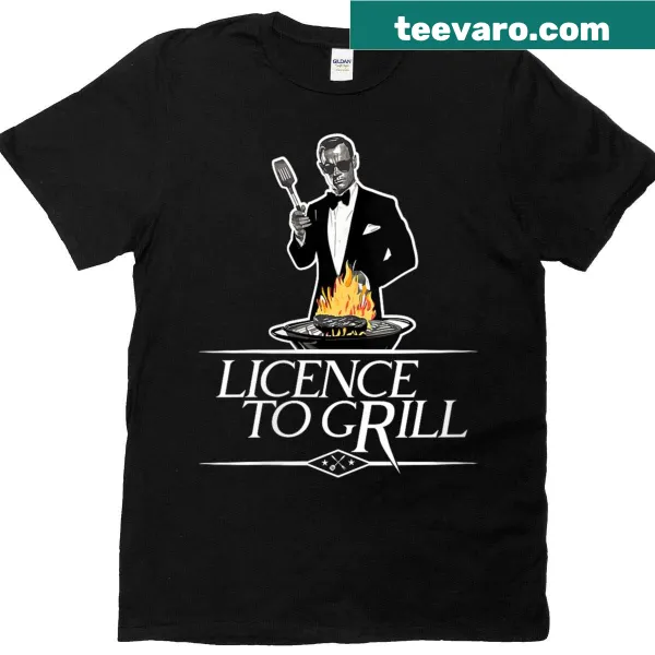 Funny T-shirt with 'License To Grill' graphic for dads