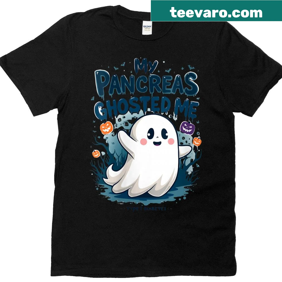 Halloween shirt with humor about Type 1 diabetes awareness — on a men's t-shirt
