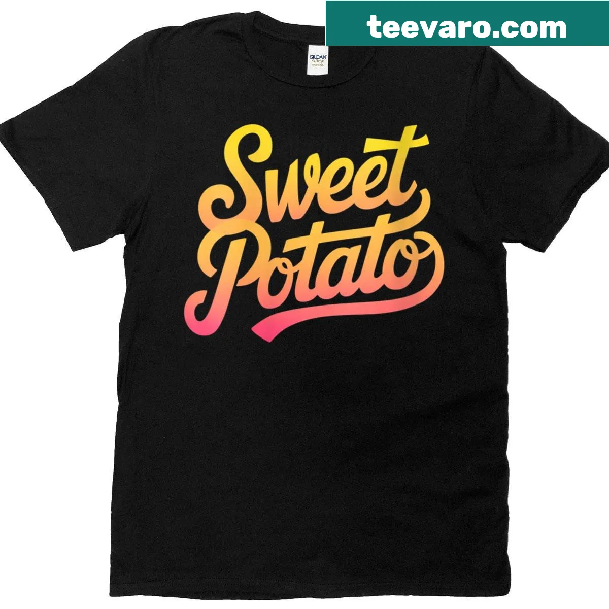 Funny Thanksgiving T-shirt featuring a grouchy sweet potato design — on a men's t-shirt