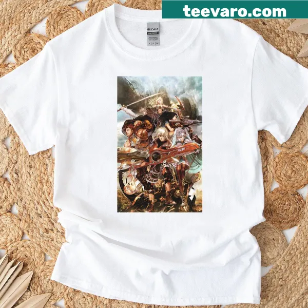T-shirt featuring characters from Xc video game