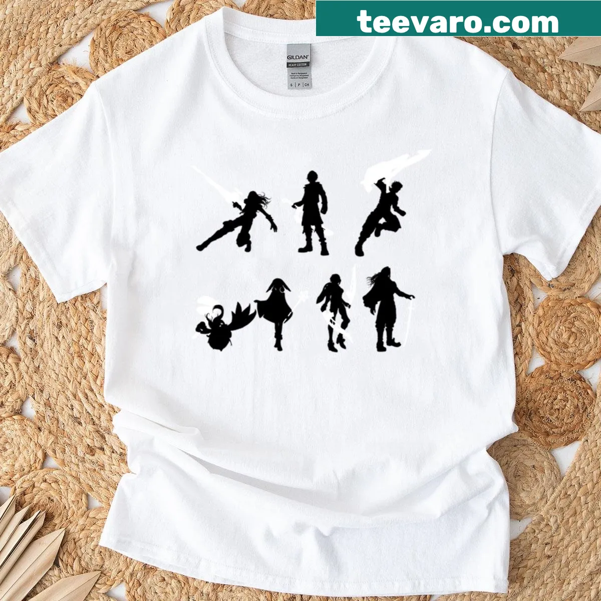Silhouettes of Xenoblade characters on a t-shirt — on a men's t-shirt