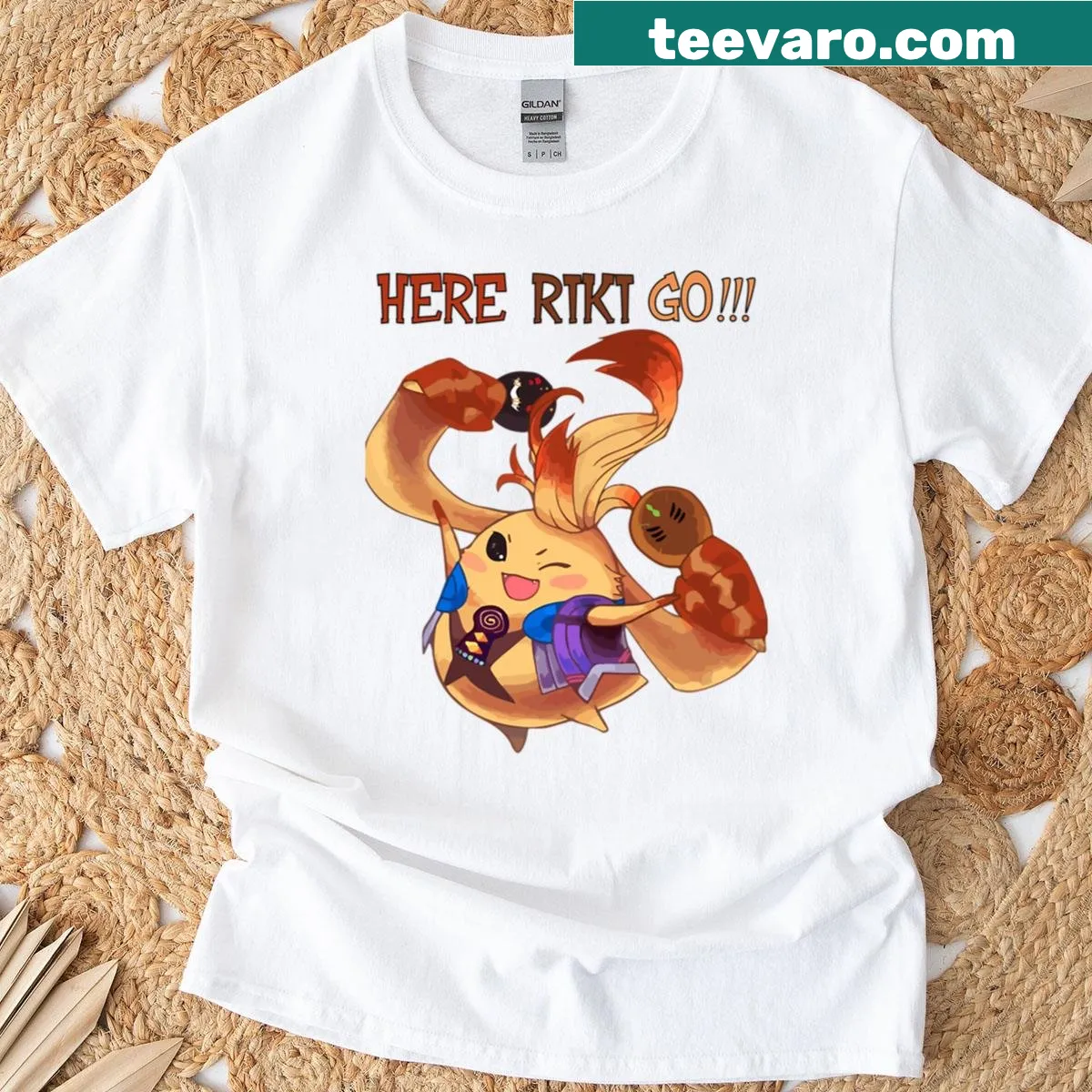 Graphic T-shirt featuring Riki from Xenoblade — on a men's t-shirt