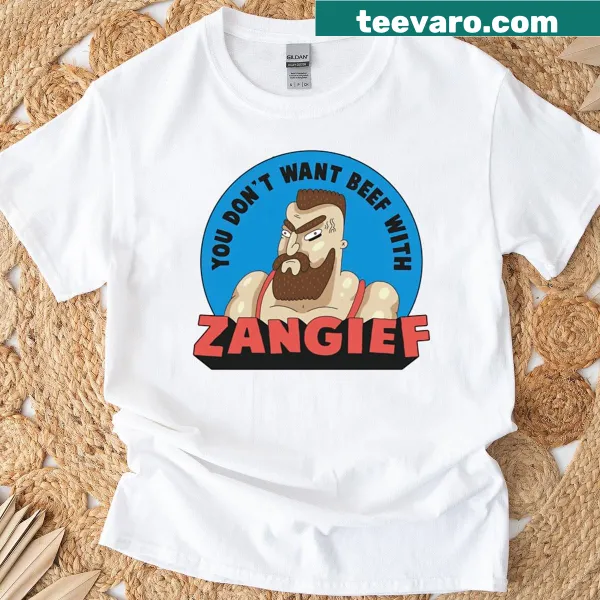Funny Zangief-themed t-shirt with a playful warning