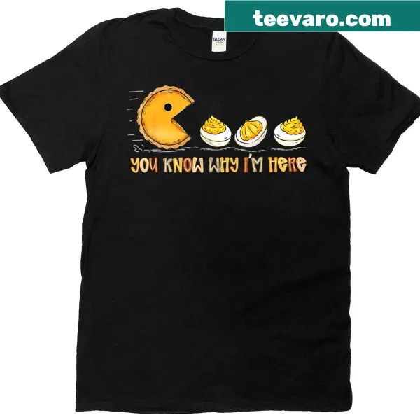Funny Thanksgiving shirt with deviled egg and pumpkin pie text