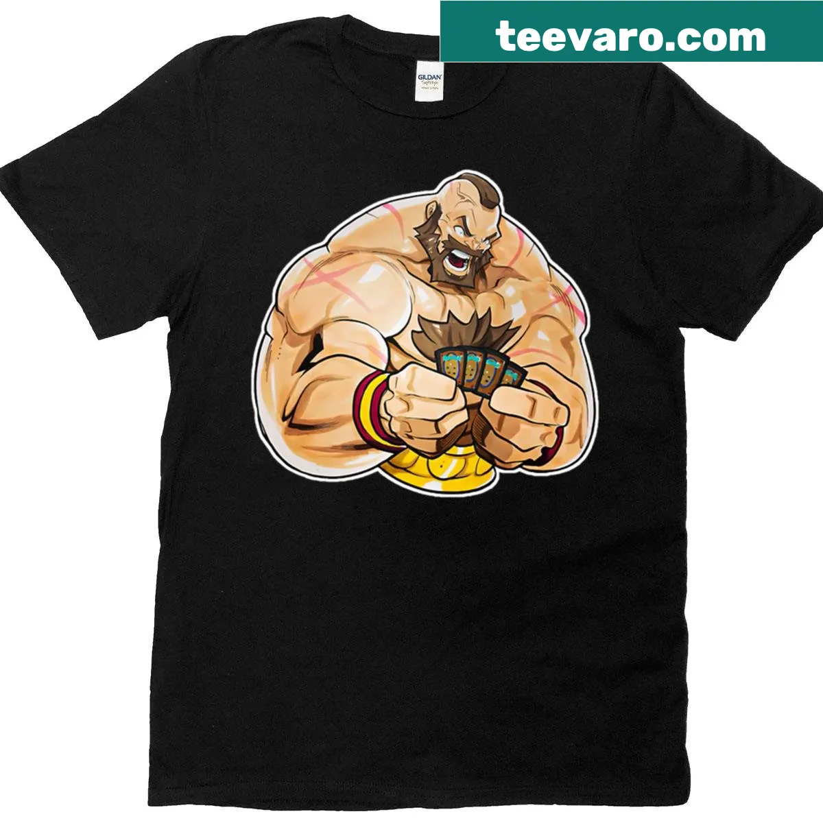 T-shirt featuring Zangief from Street Fighter. — on a men's t-shirt