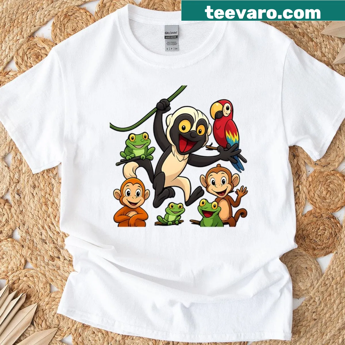 Zoboomafoo T-shirt featuring Jungle Friends cartoon characters — on a men's t-shirt
