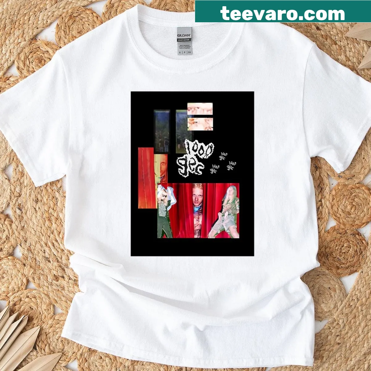 Dynamic graphic inspired by 100 Gecs music on a t-shirt — on a men's t-shirt