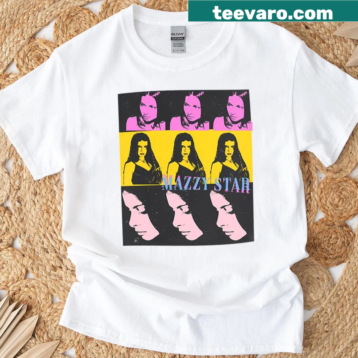 Vintage-style t-shirt featuring 90s concert theme — on a men's t-shirt