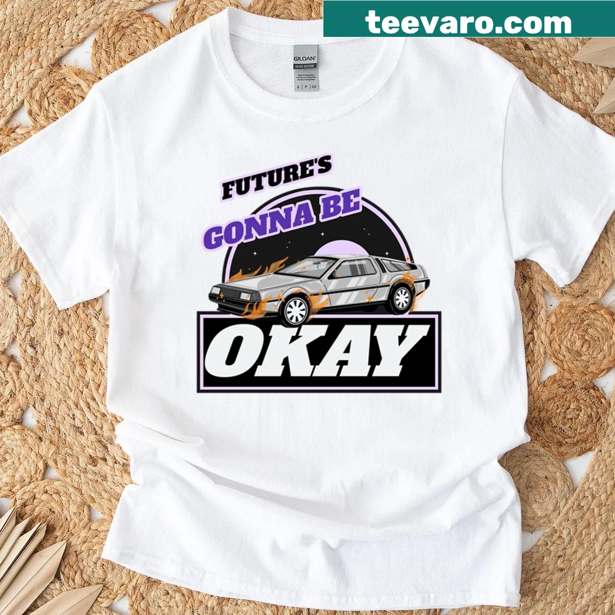 Crossover design T-shirt featuring Agust D and Back To The Future elements — on a men's t-shirt