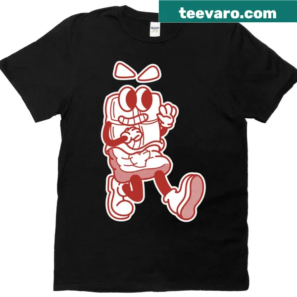 Vintage-style T-shirt with a backpack and smile graphic