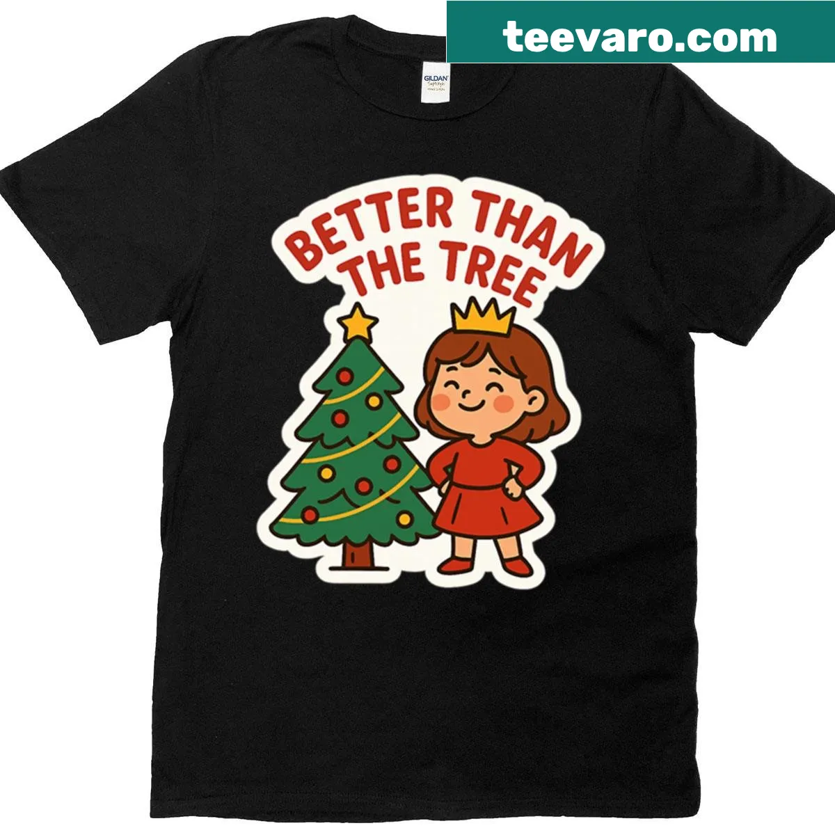 Festive illustration of a girl celebrating Christmas on a t-shirt — on a men's t-shirt