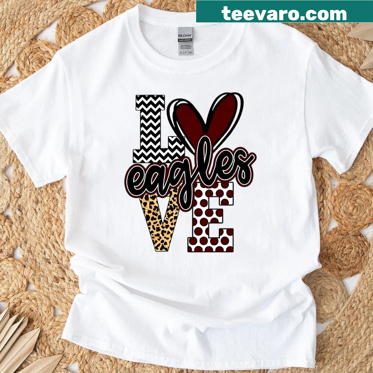Vintage football-themed t-shirt with a bird gang design — on a men's t-shirt