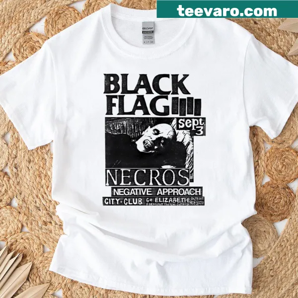 Bold graphic Black Flag t-shirt with punk theme